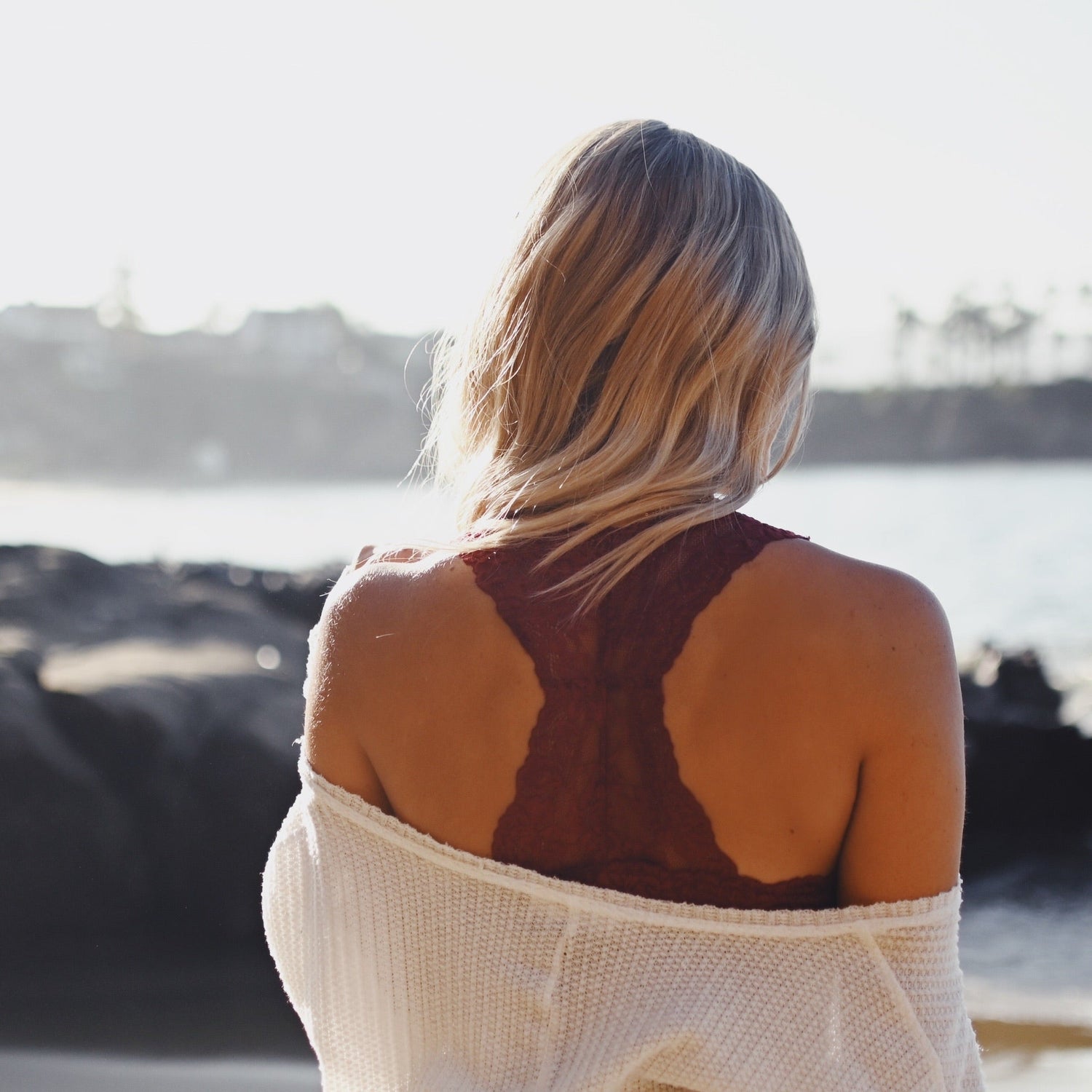 Burgundy Lace Racerback Bralette - 1215 Clothing
