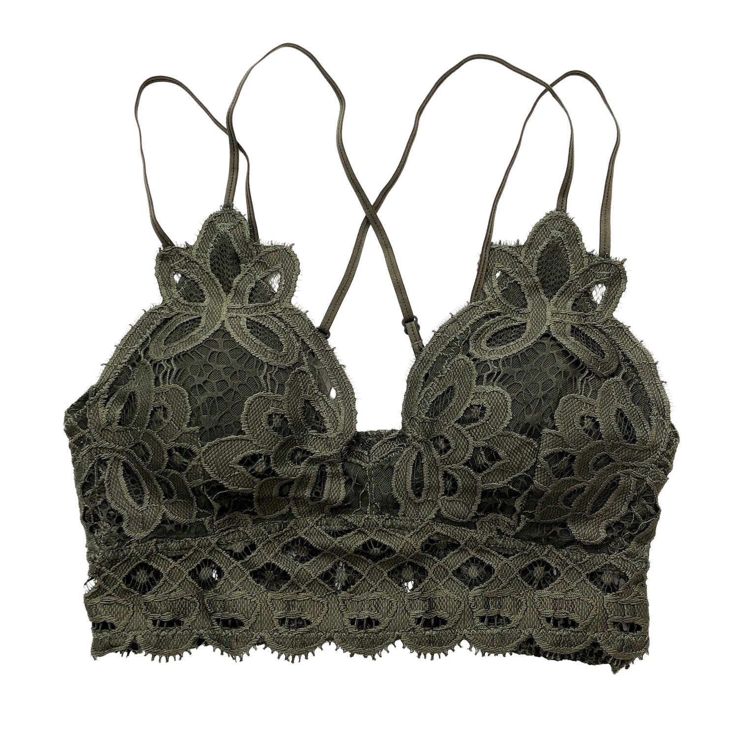 Dark Olive Crochet Bralette - 1215 Clothing