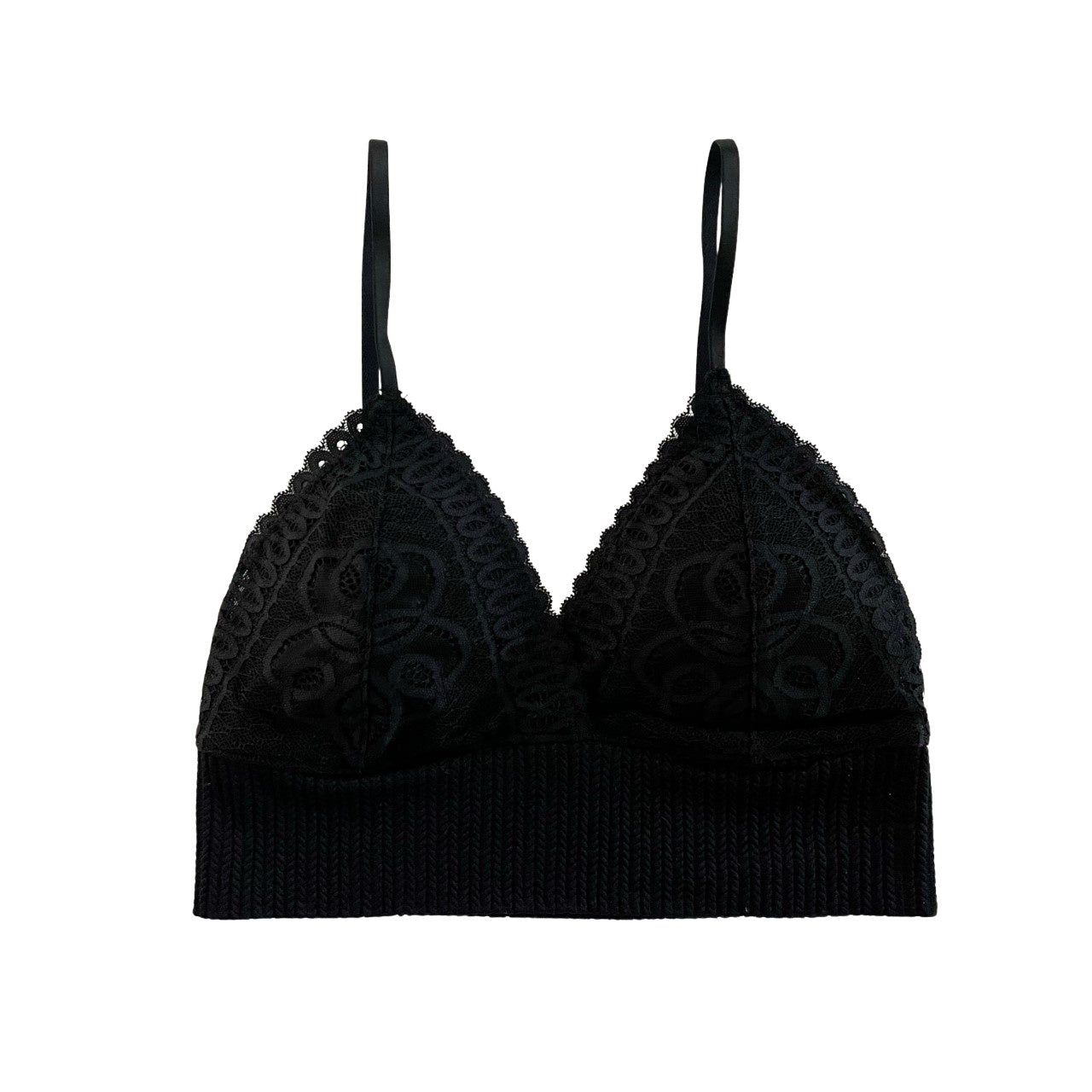 Black Longline Bralette | Embroidery Longline Bralette | Lani + Kei