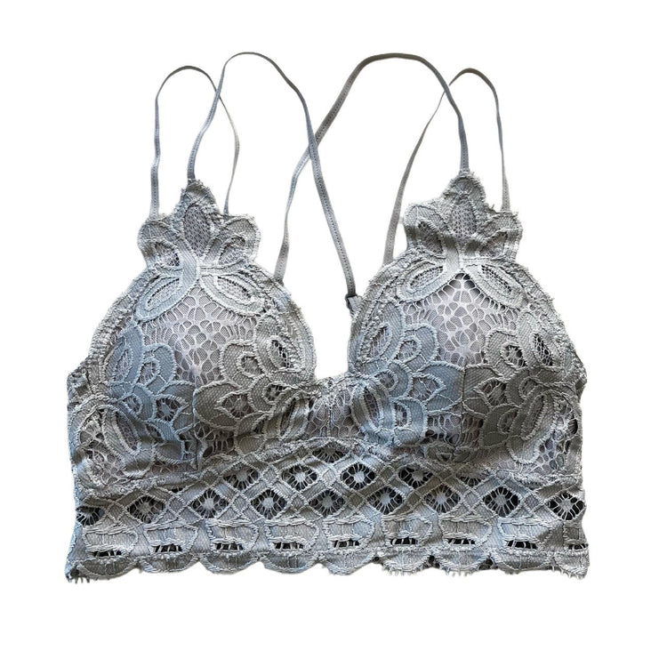 Light Grey Crochet Bralette - 1215 Clothing