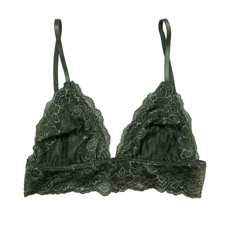 Olive Lace Scalloped Bralette - 1215 Clothing