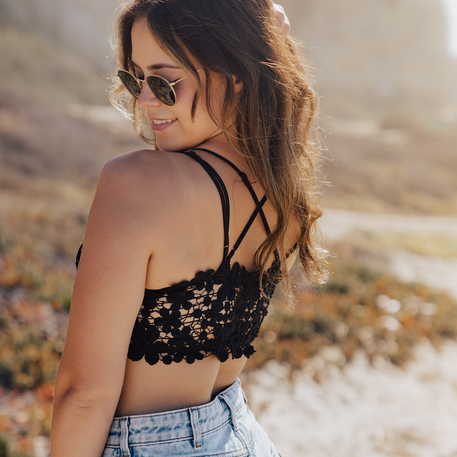 Black Daisy Lace Bralette | Daisy Lace Bralette | Lani + Kei