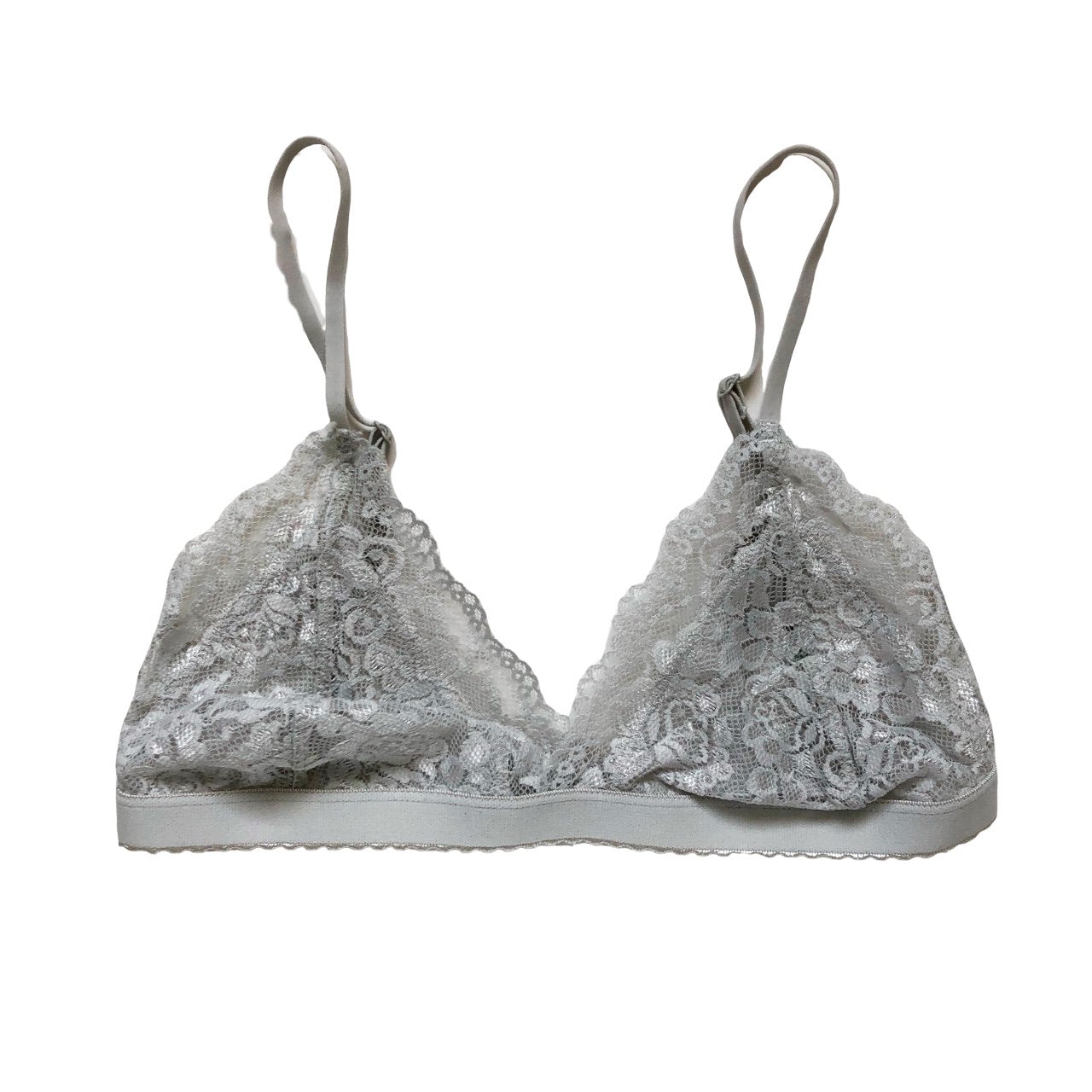 Light Grey Lace Triangle Bralette - 1215 Clothing