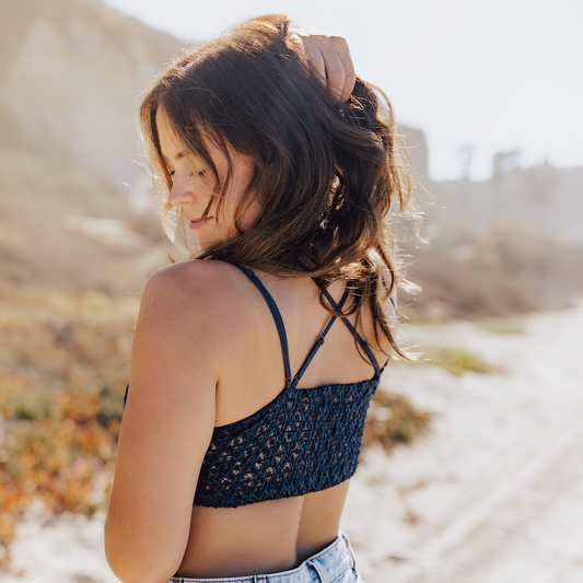 Navy Blue Crochet Bralette