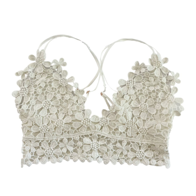 White Daisy Lace Bralette