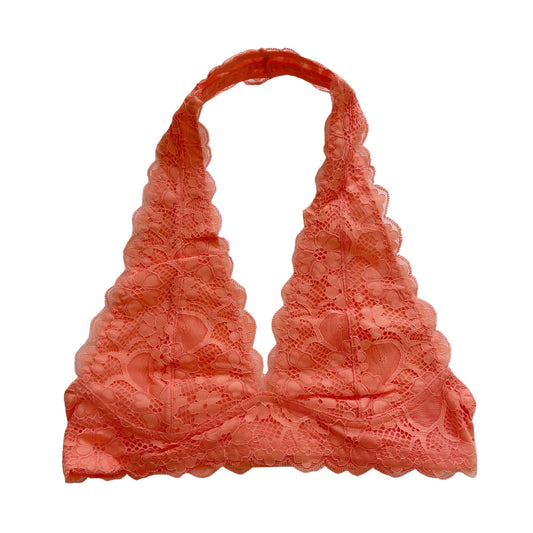 Peach Lace Halter Bralette