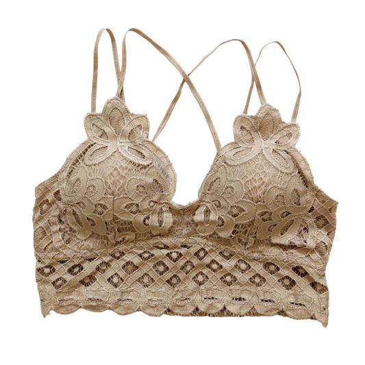 Plus Size Nude Crochet Bralette - 1215 Clothing