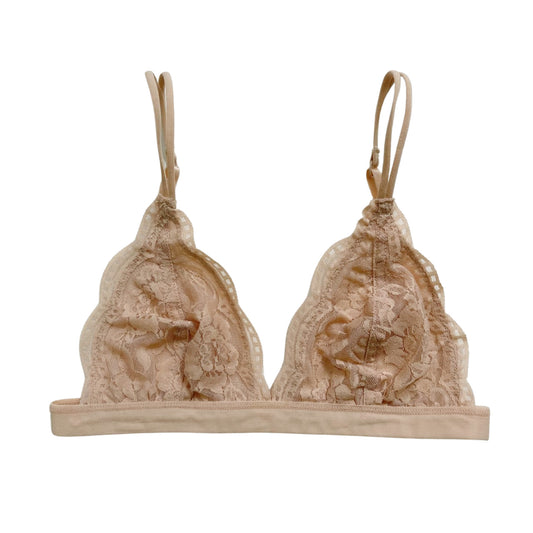 Nude Triangle Floral Lace Bralette