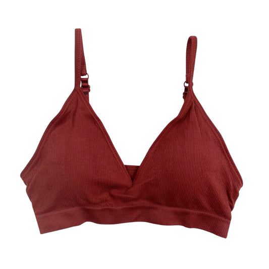 Marsala Triangle Ribbed Bralette
