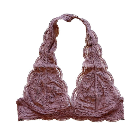 Dusty Purple Scalloped Lace Halter Bralette