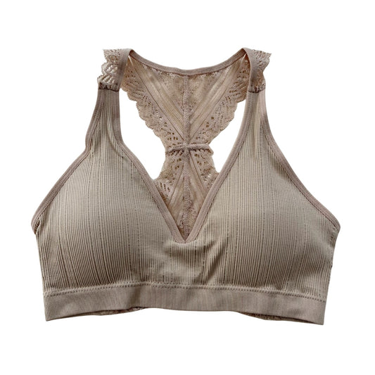 Beige Lace Racerback Bralette | Lace Racerback Bralette | Lani + Kei